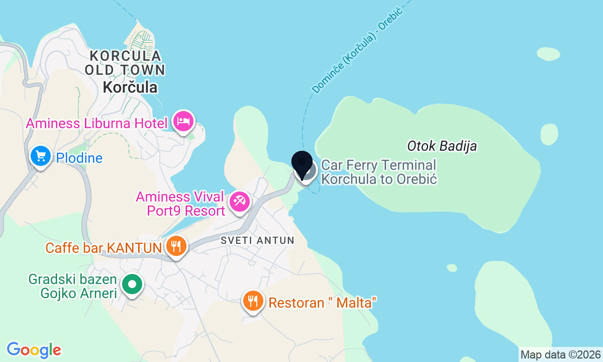 Map of Korcula Domince, Korčula