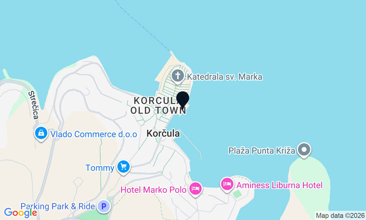 Map of Korcula city, Korčula